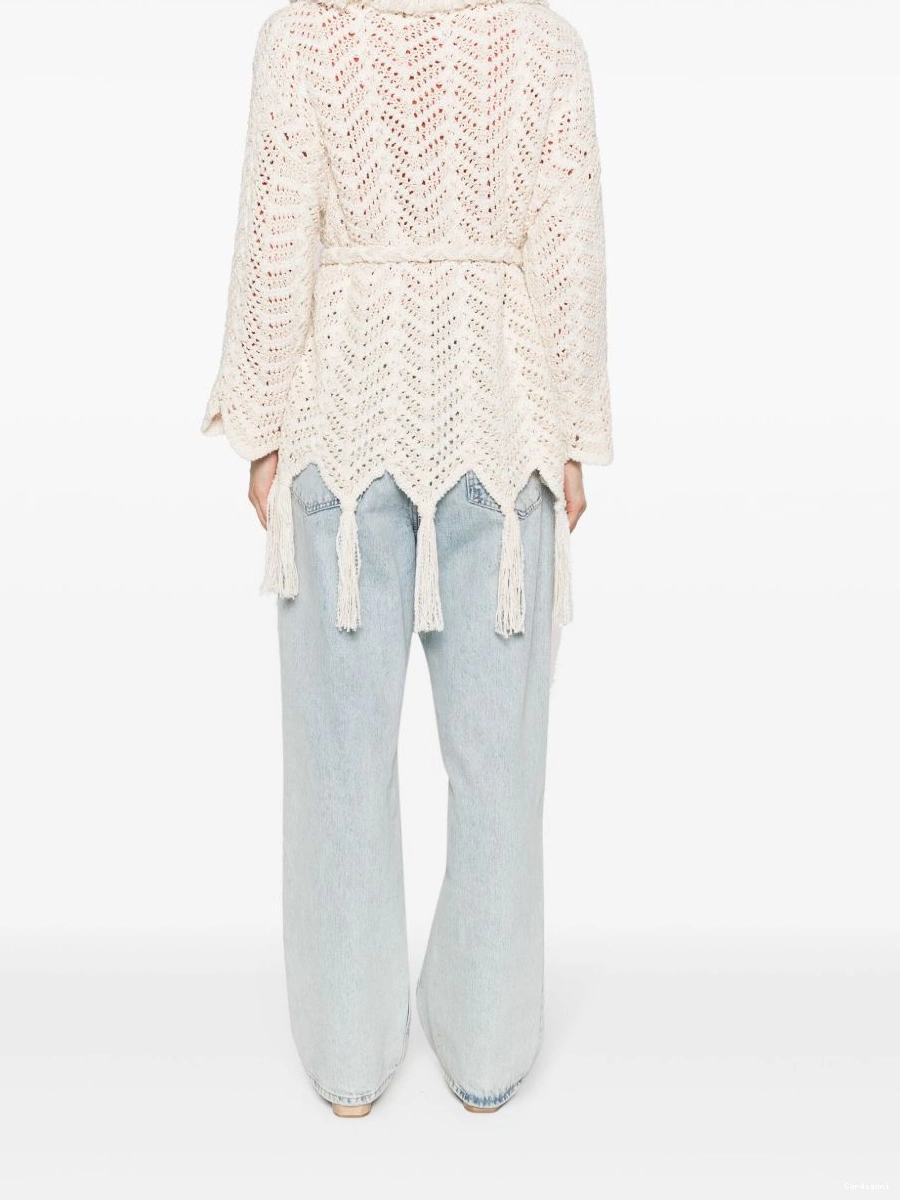 Affordable chevron-knit Women fringed Alanui cardigan 0714